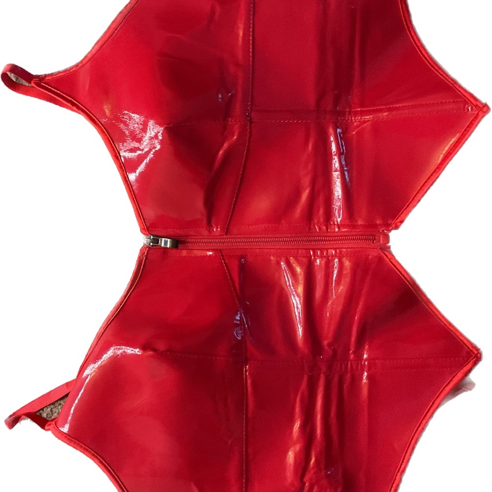 Vibrant Red Vinyl Corset